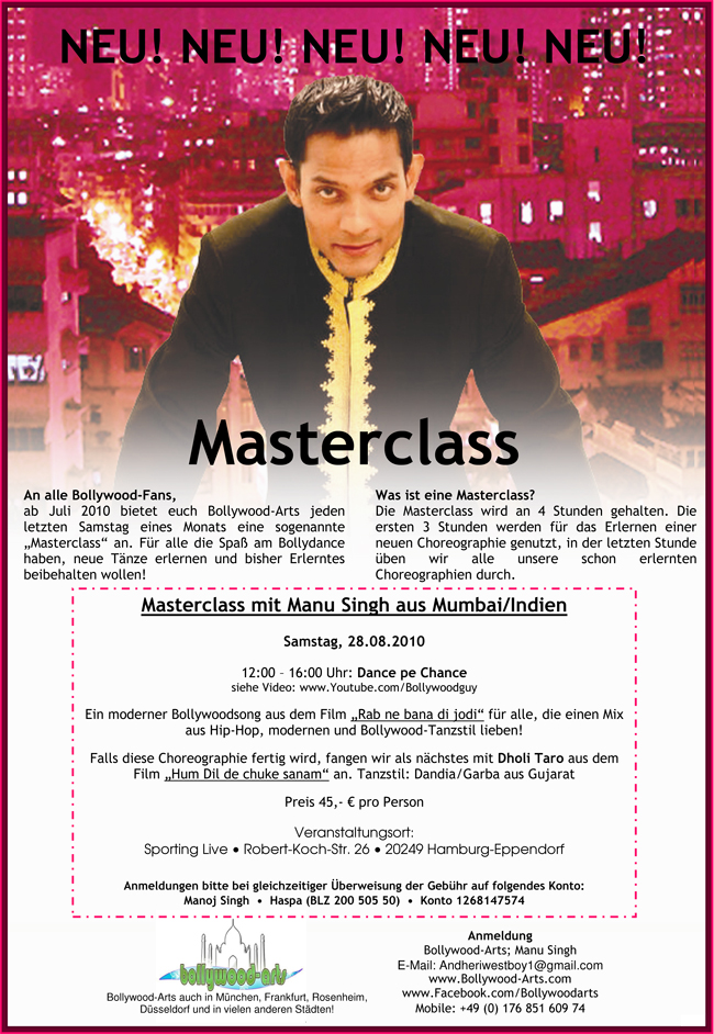 Bollywood-Workshop in Hamburg: Masterclass mit Manu Singh